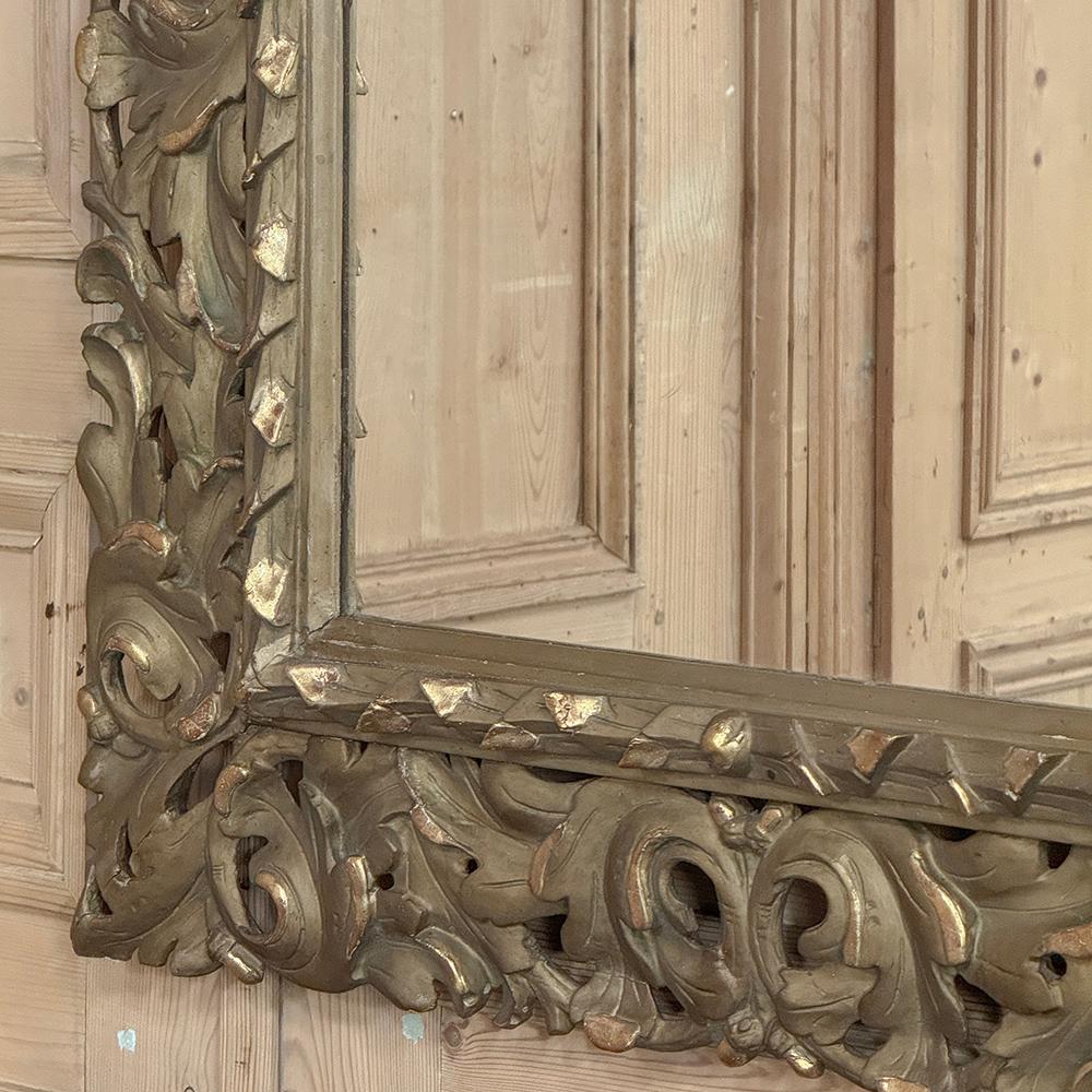 Antique Italian Renaissance Carved Giltwood Wall Mirror For Sale 8