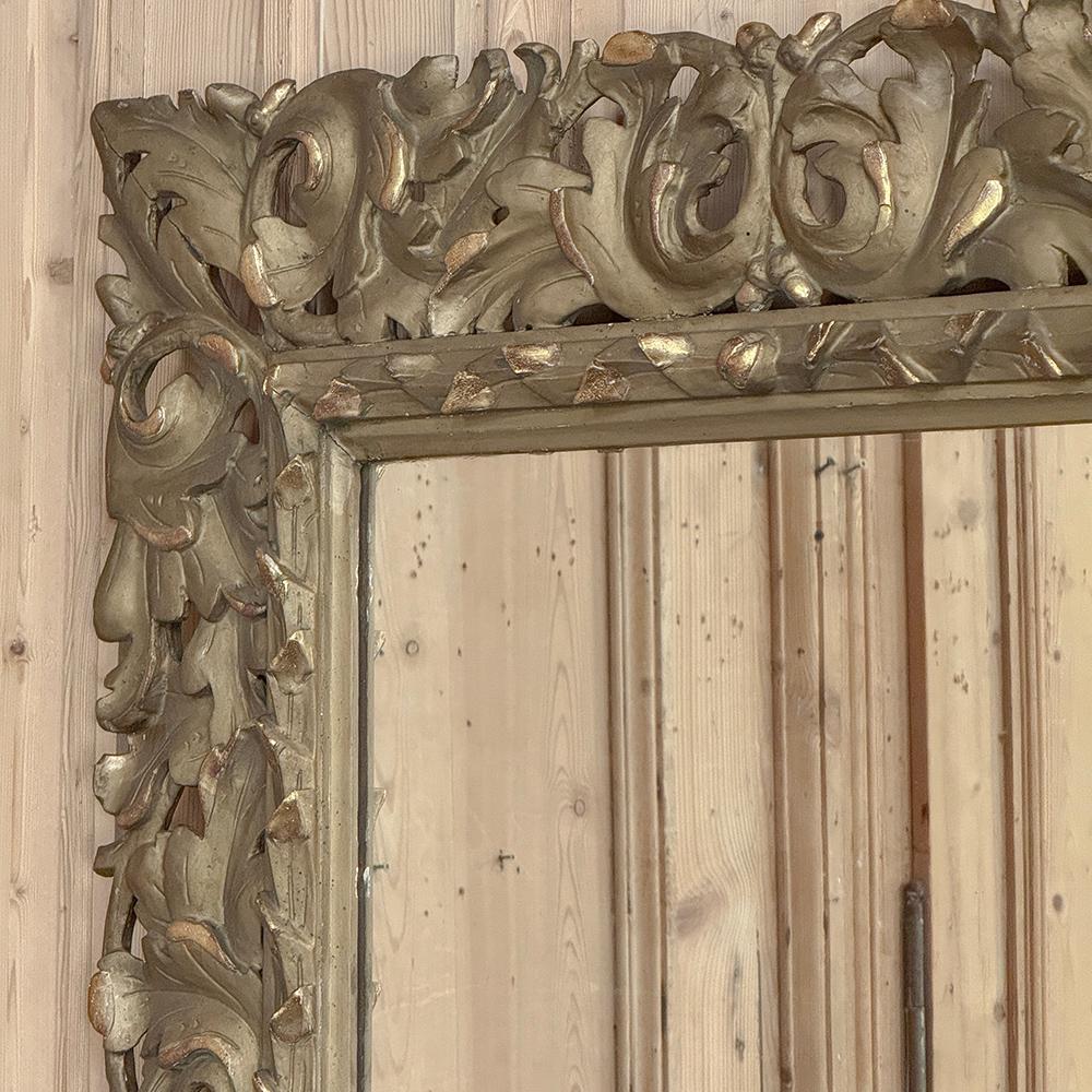 Antique Italian Renaissance Carved Giltwood Wall Mirror For Sale 9