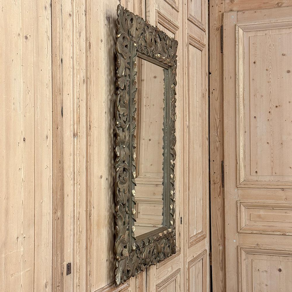 Antique Italian Renaissance Carved Giltwood Wall Mirror For Sale 10