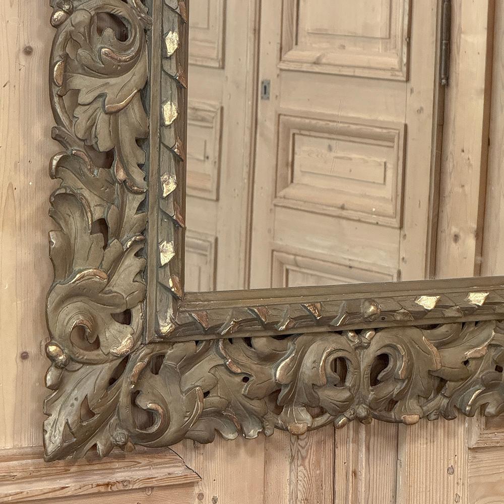 Antique Italian Renaissance Carved Giltwood Wall Mirror For Sale 2