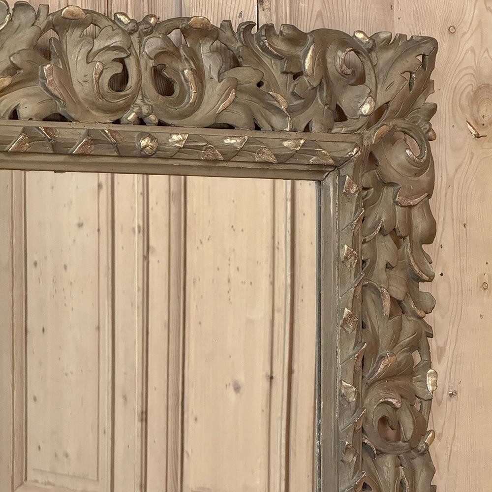 Antique Italian Renaissance Carved Giltwood Wall Mirror For Sale 4