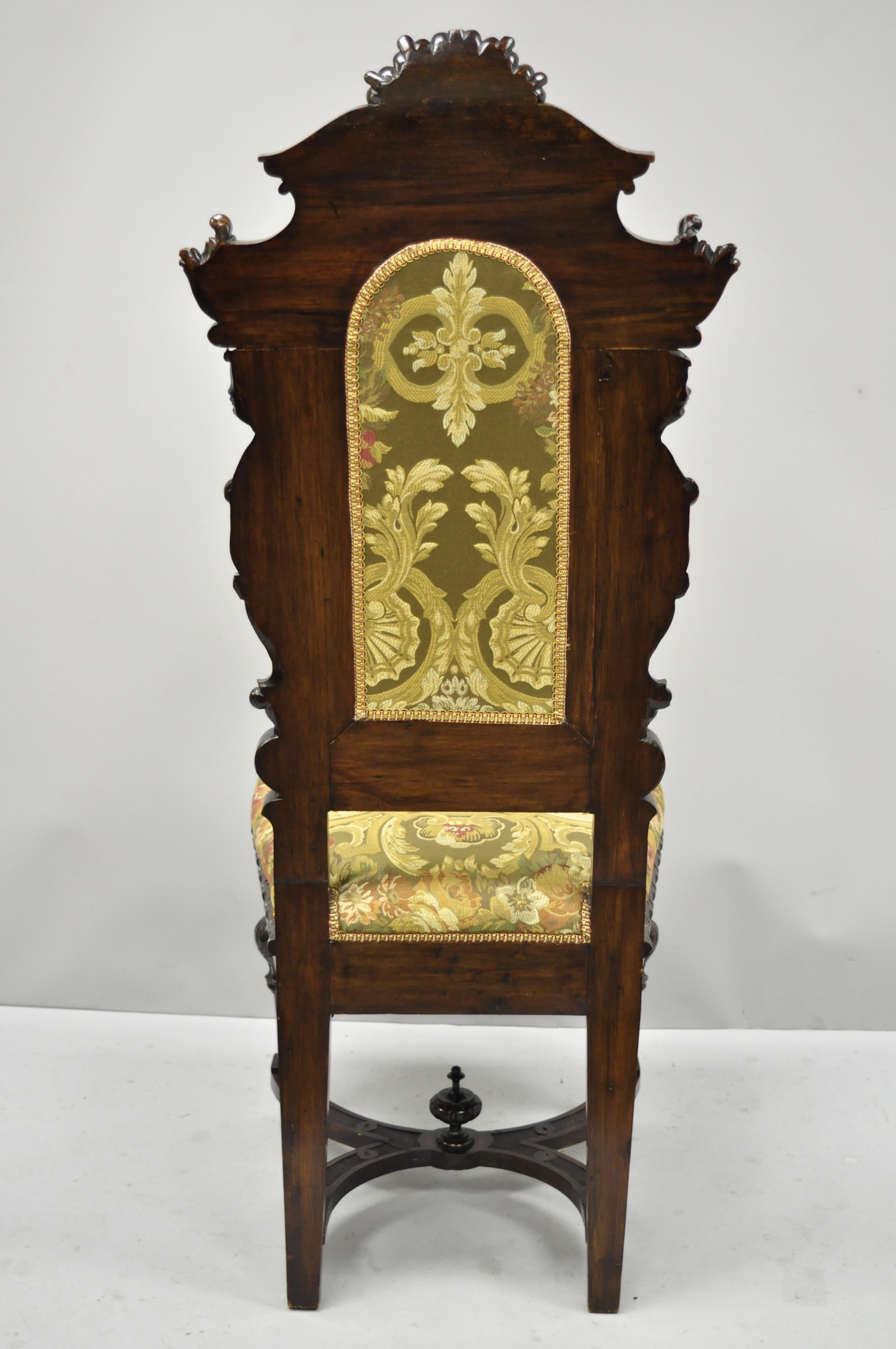 Antique Italian Renaissance Carved Walnut Cherubs and Angels Figural Chair 3