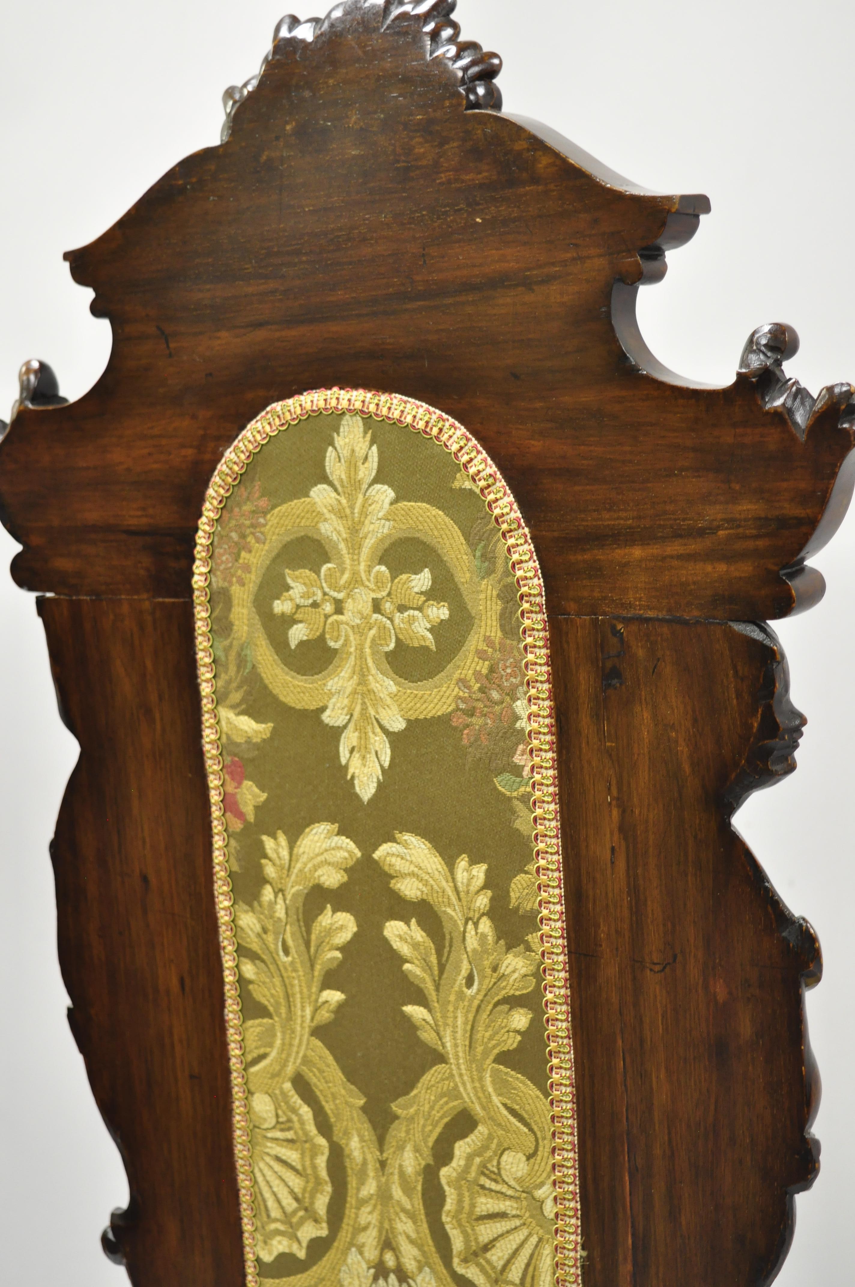 Antique Italian Renaissance Carved Walnut Cherubs and Angels Figural Chair 4