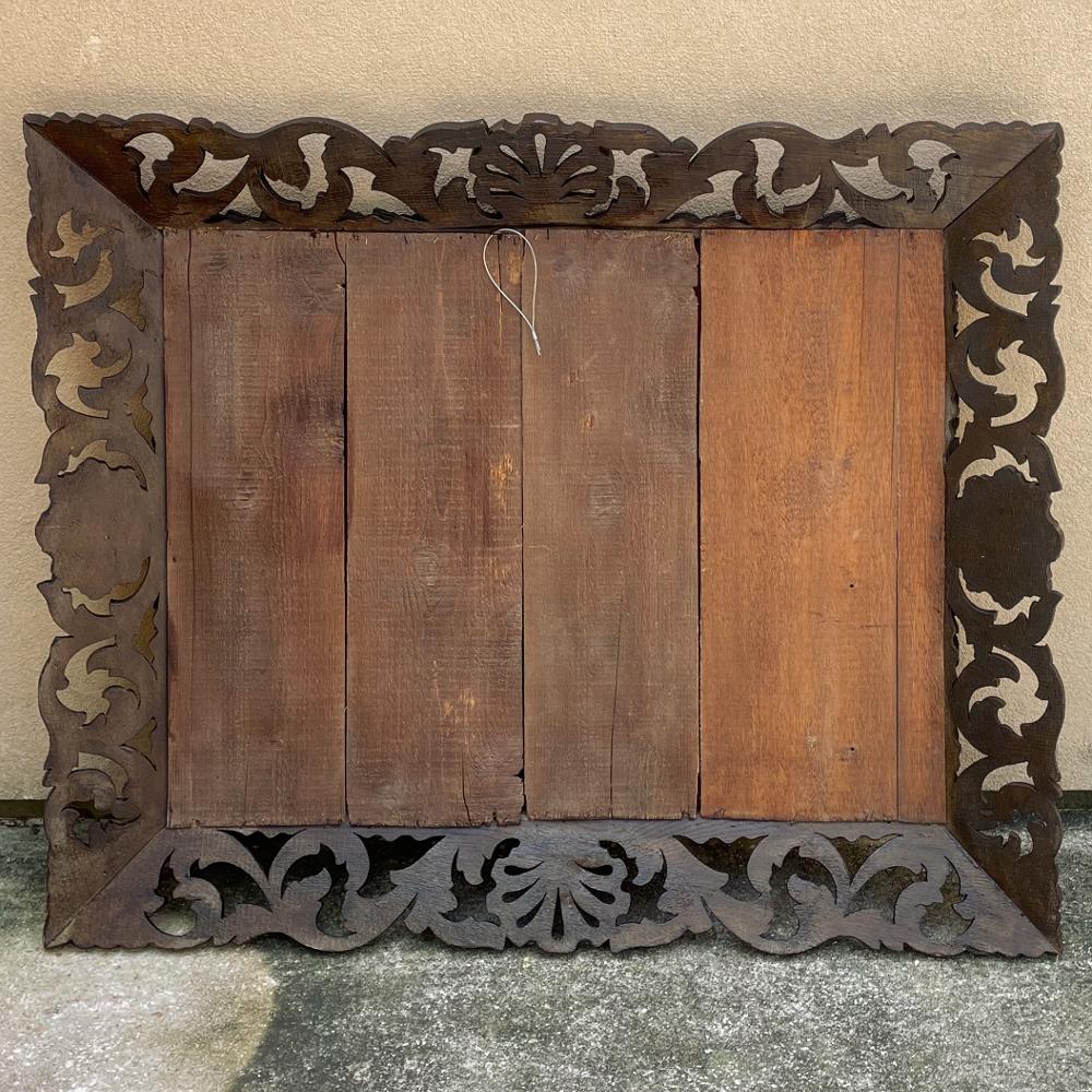 Antique Italian Renaissance Carved Wood Mirror For Sale 7
