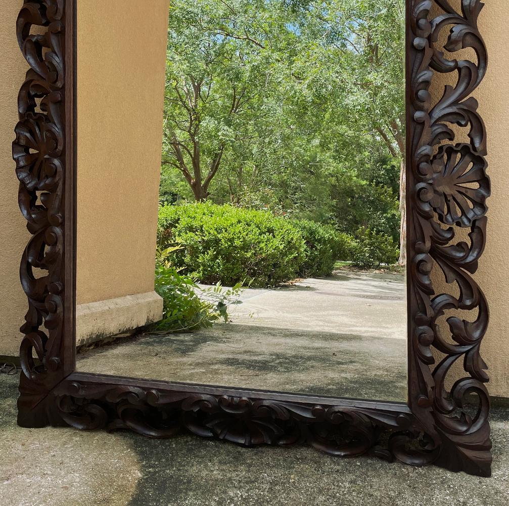 Antique Italian Renaissance Carved Wood Mirror For Sale 1