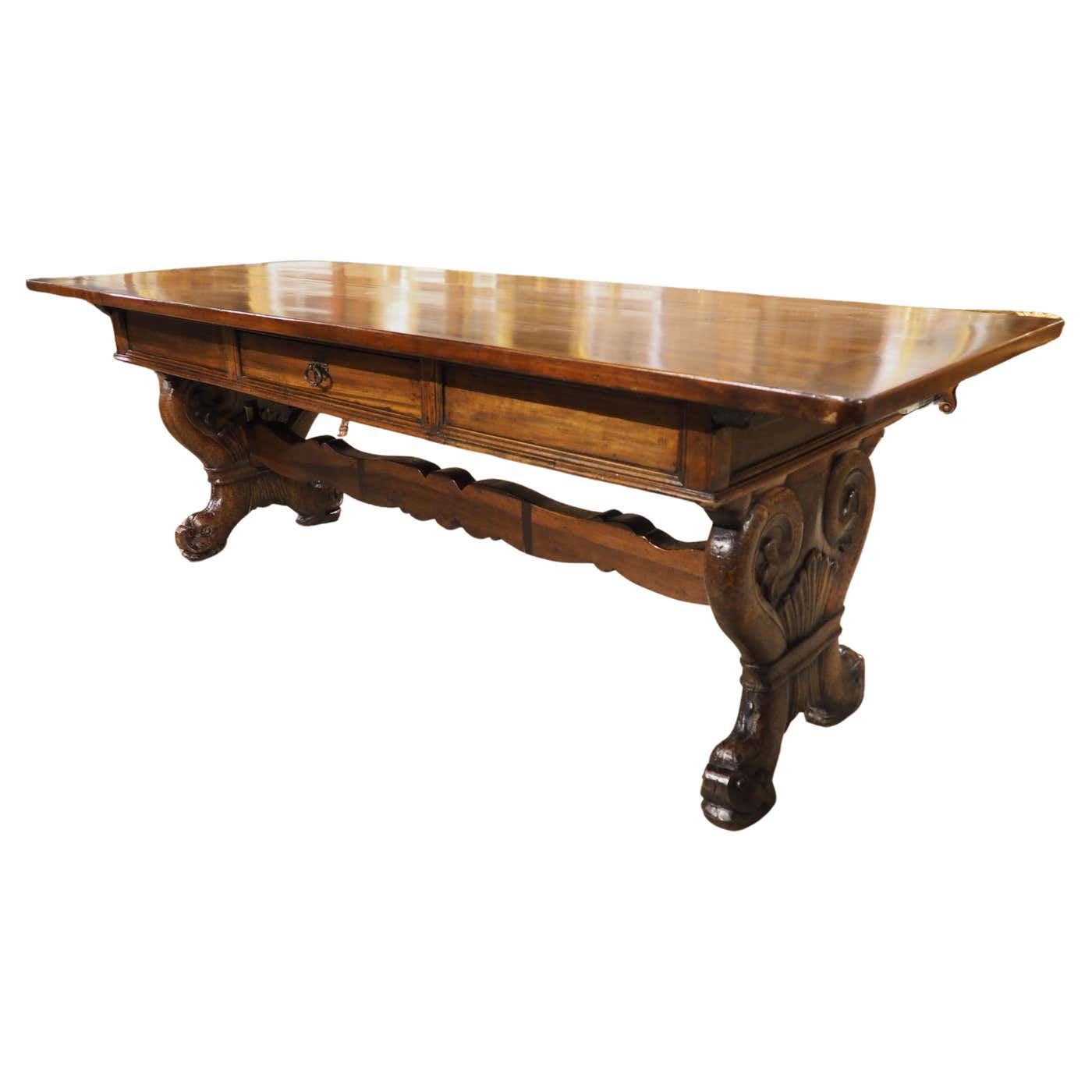 Antique Italian Renaissance Library Table in Carved Walnut, 17th C. and ...