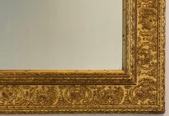 Antique Italian Renaissance Revival Giltwood & Gesso Wall Mirror, Deeply Carved