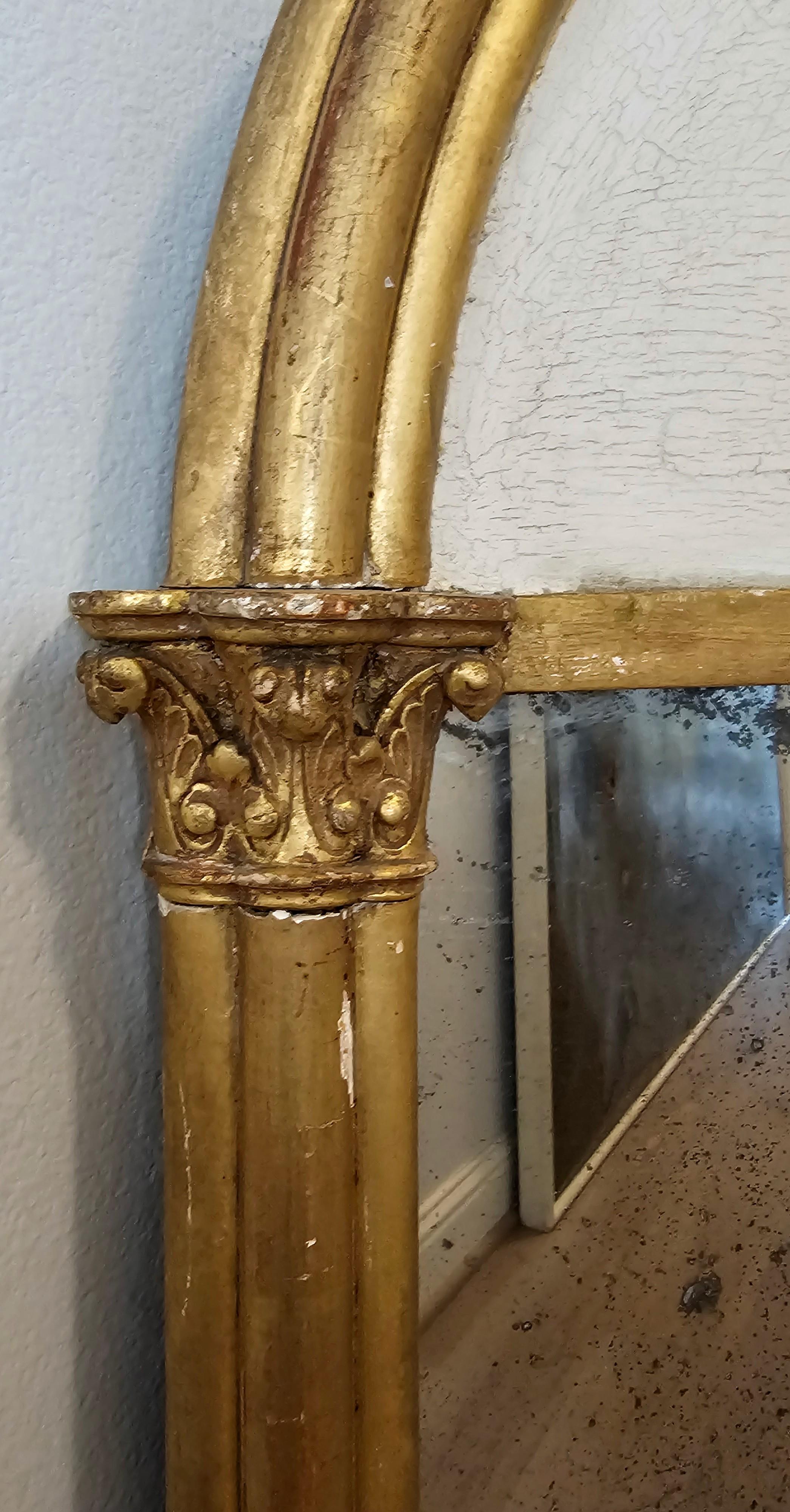 Antike italienische Renaissance Skulptur geschnitzt Giltwood Spiegel mit Putti Figur im Angebot 5