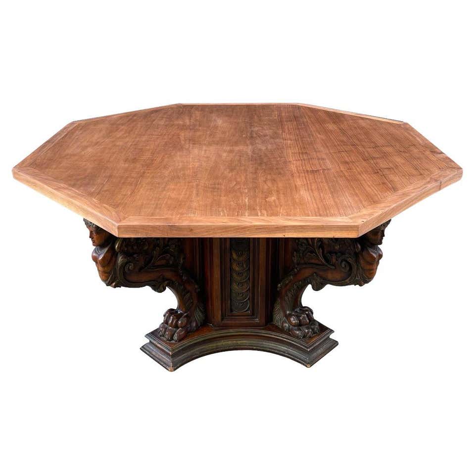 Italian Renaissance Style Set Dining Room 16 Pieces Walnut Hand-Carved ...