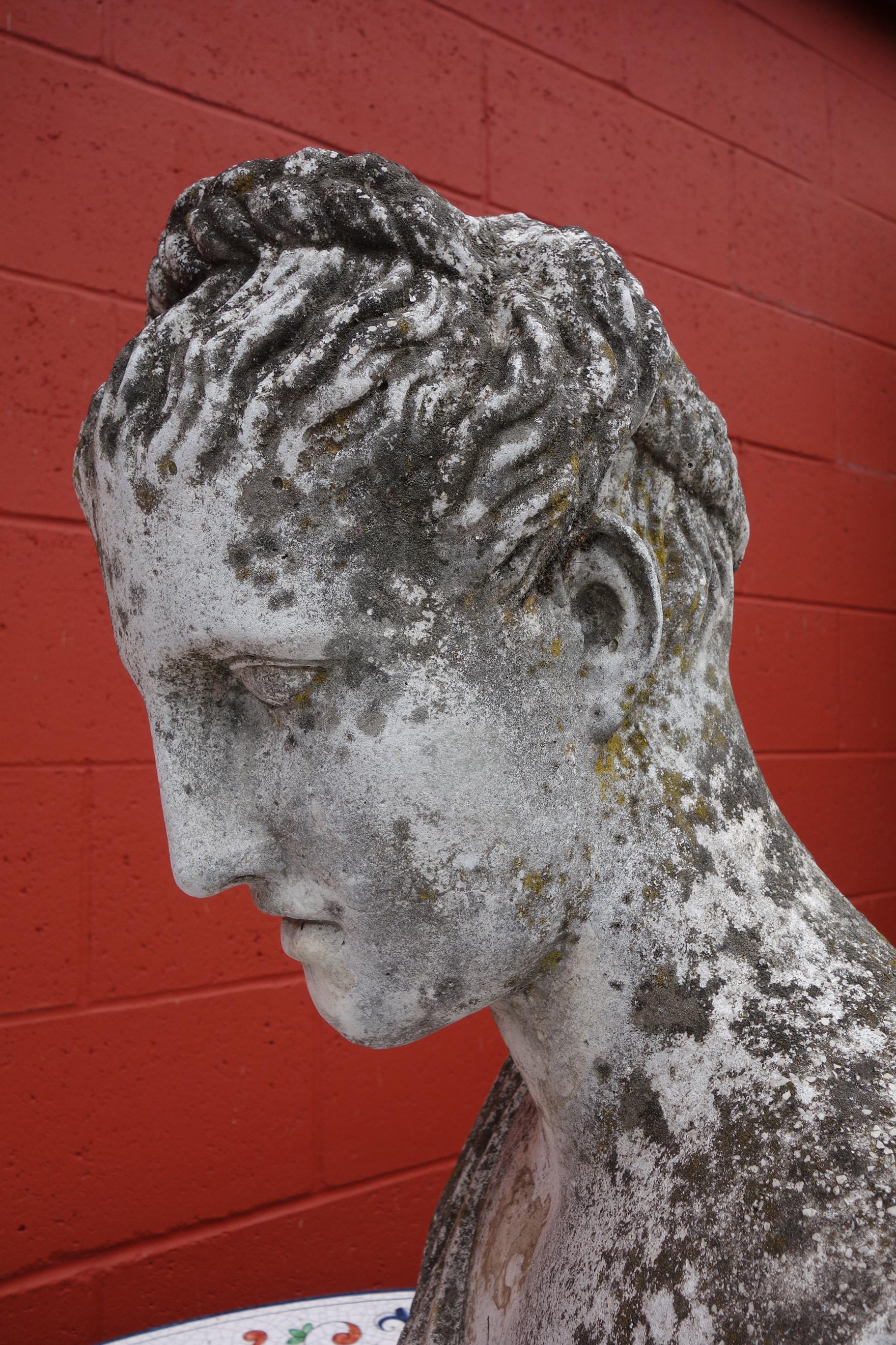 19th Century Italian Renaissance Style Hermes Bust in Grisaglia from Lake Como 4