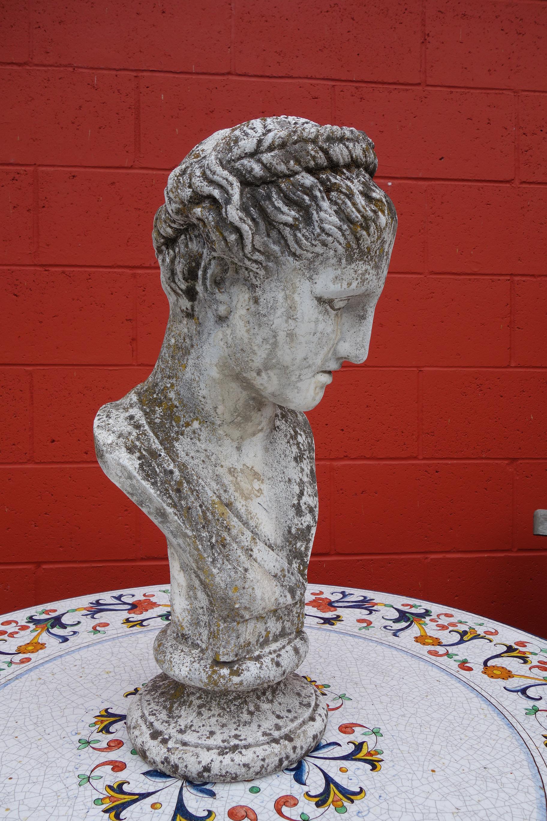 Cast 19th Century Italian Renaissance Style Hermes Bust in Grisaglia from Lake Como