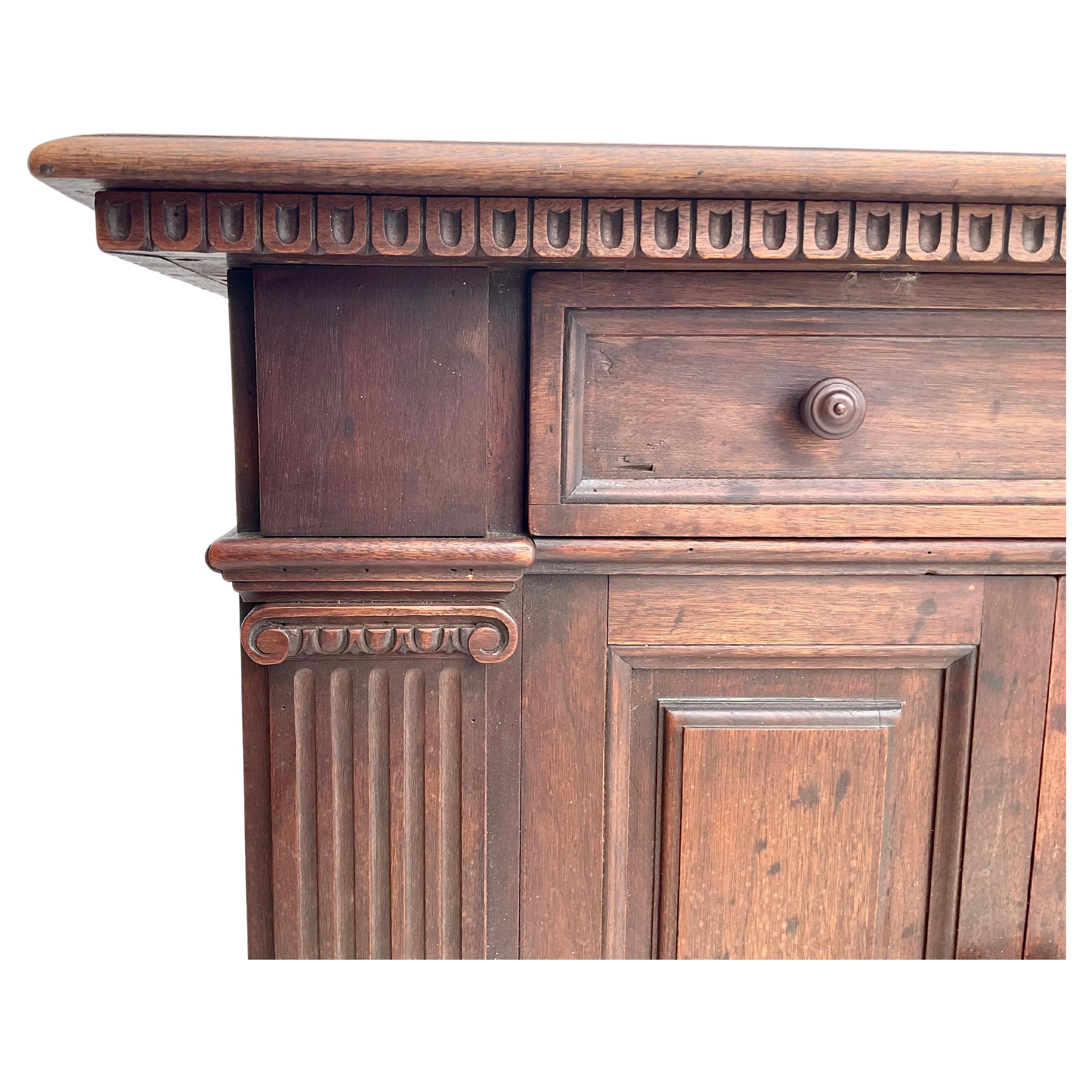 Antique Italian Renaissance Style Walnut Cabinet In Good Condition For Sale In Bradenton, FL
