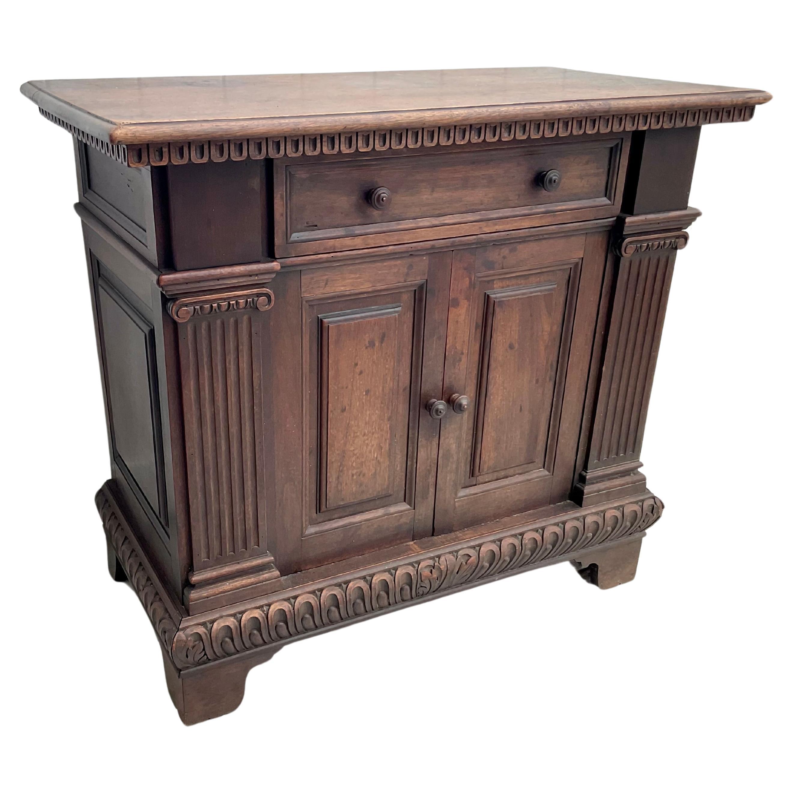 Antique Italian Renaissance Style Walnut Cabinet For Sale 2