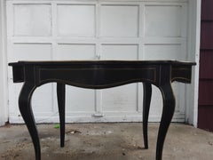 Antique Italian Renaissance Table with Brass Ormolu Inlay, Ca 1940