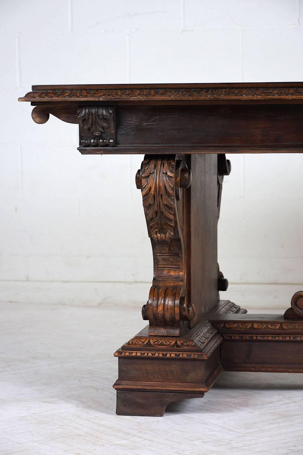 Antique Italian Renaissance Trestle Dining Table 2
