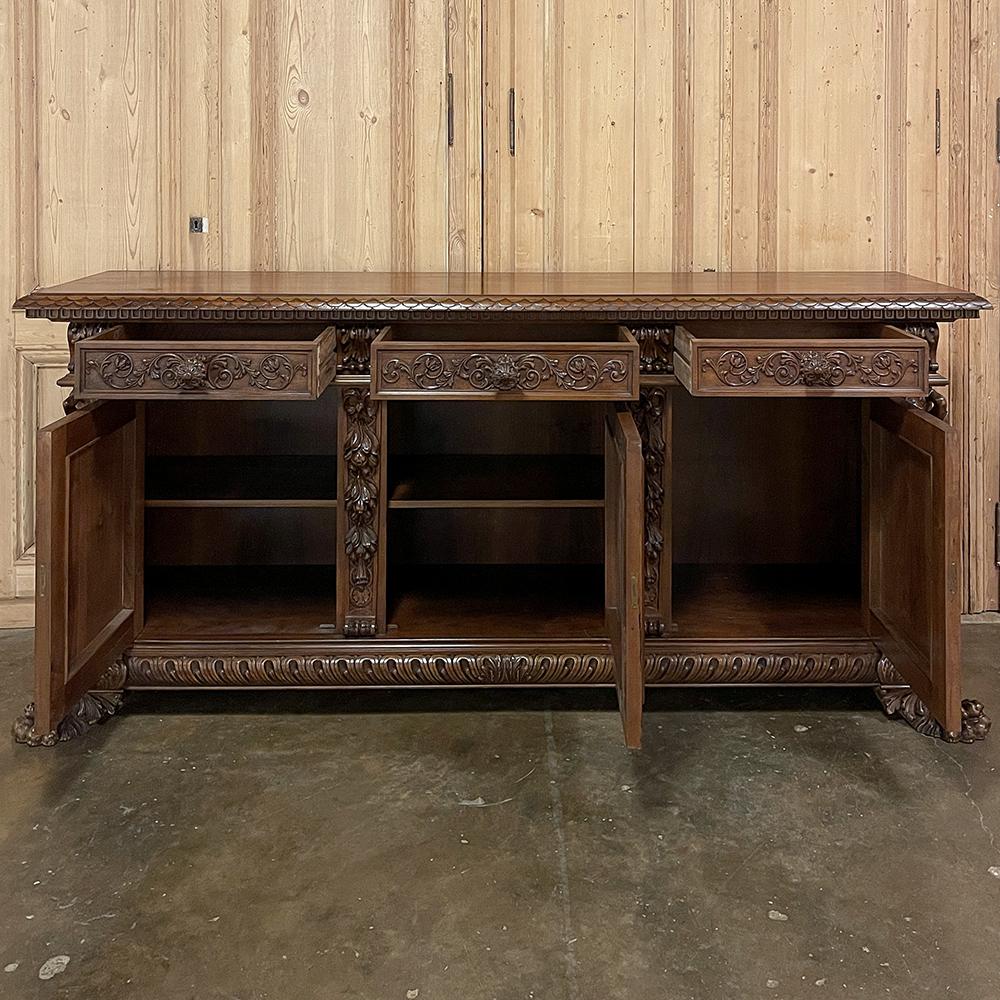 Antique Italian Renaissance Two-Piece Bar, Counter in Walnut In Good Condition For Sale In Dallas, TX
