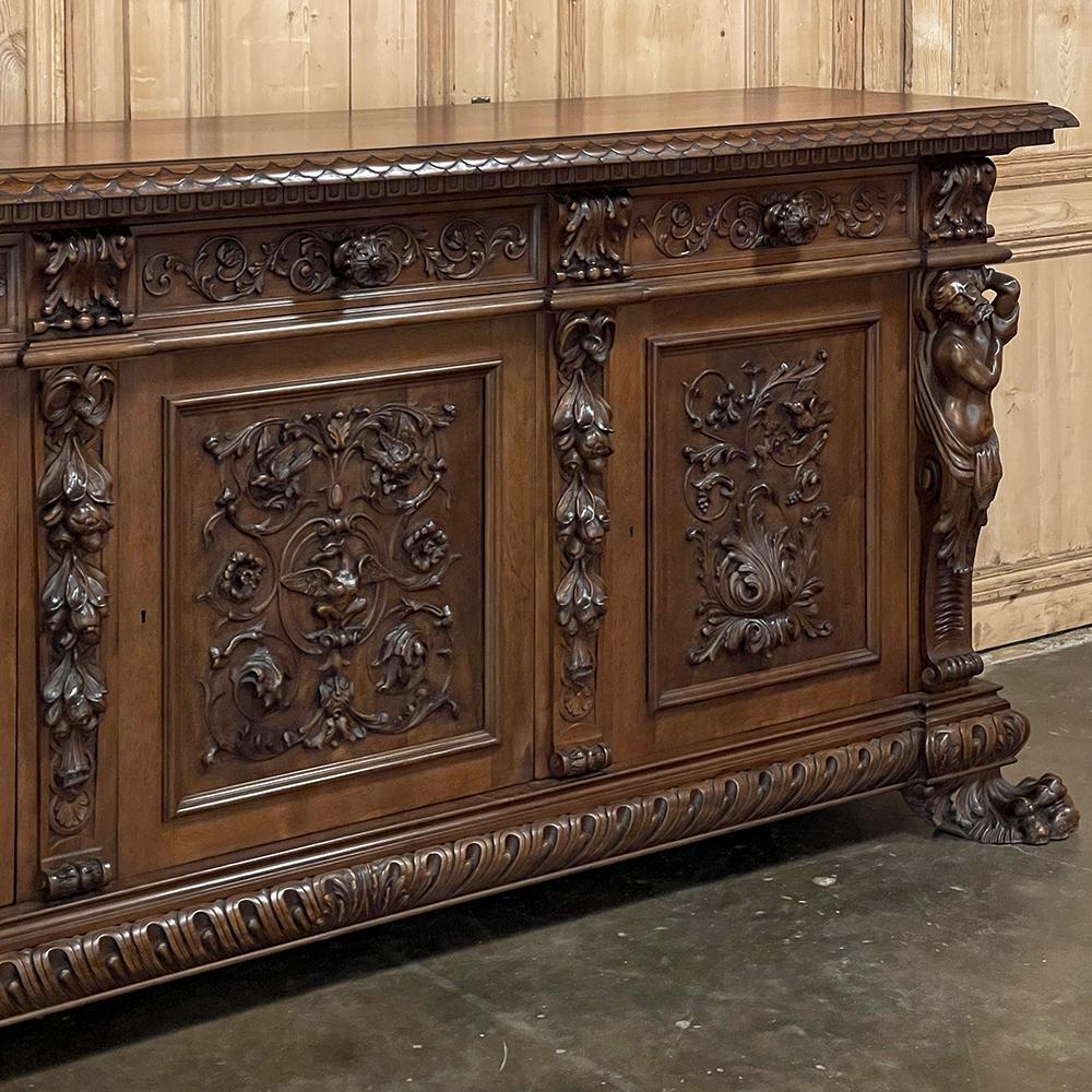 Antique Italian Renaissance Two-Piece Bar, Counter in Walnut For Sale 1