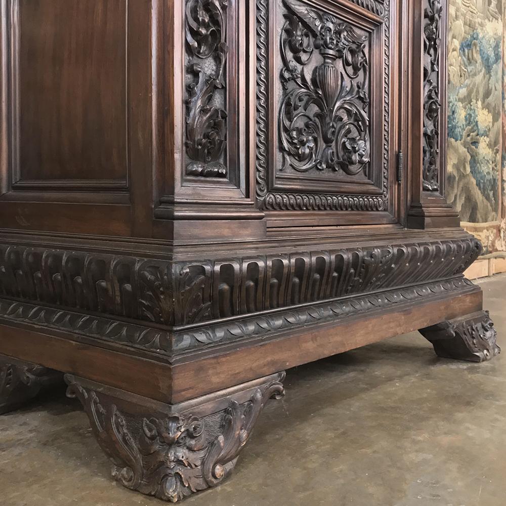 Antique Italian Renaissance Walnut Curio Cabinet 6