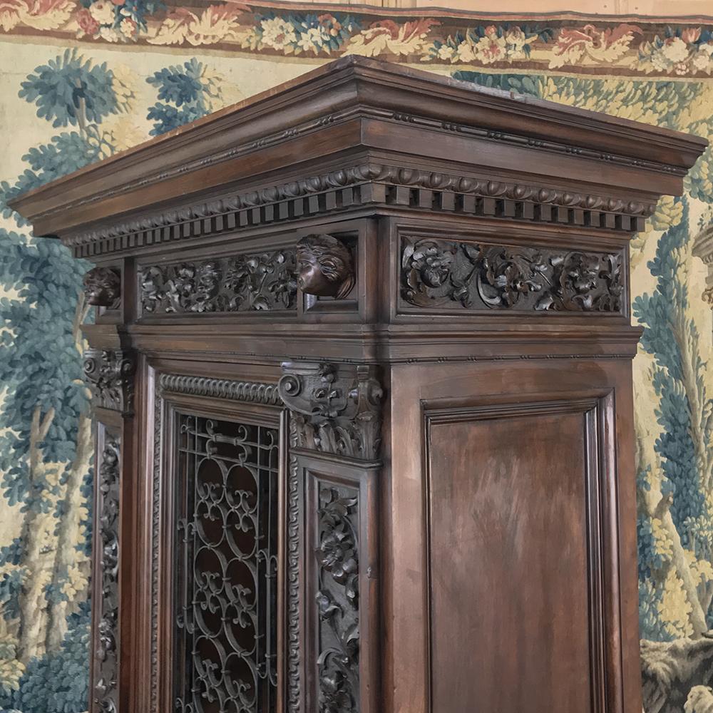 Antique Italian Renaissance Walnut Curio Cabinet 7