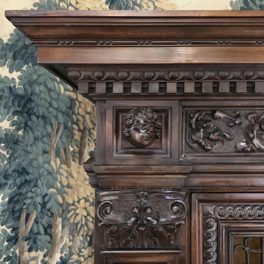 Antique Italian Renaissance Walnut Curio Cabinet 1