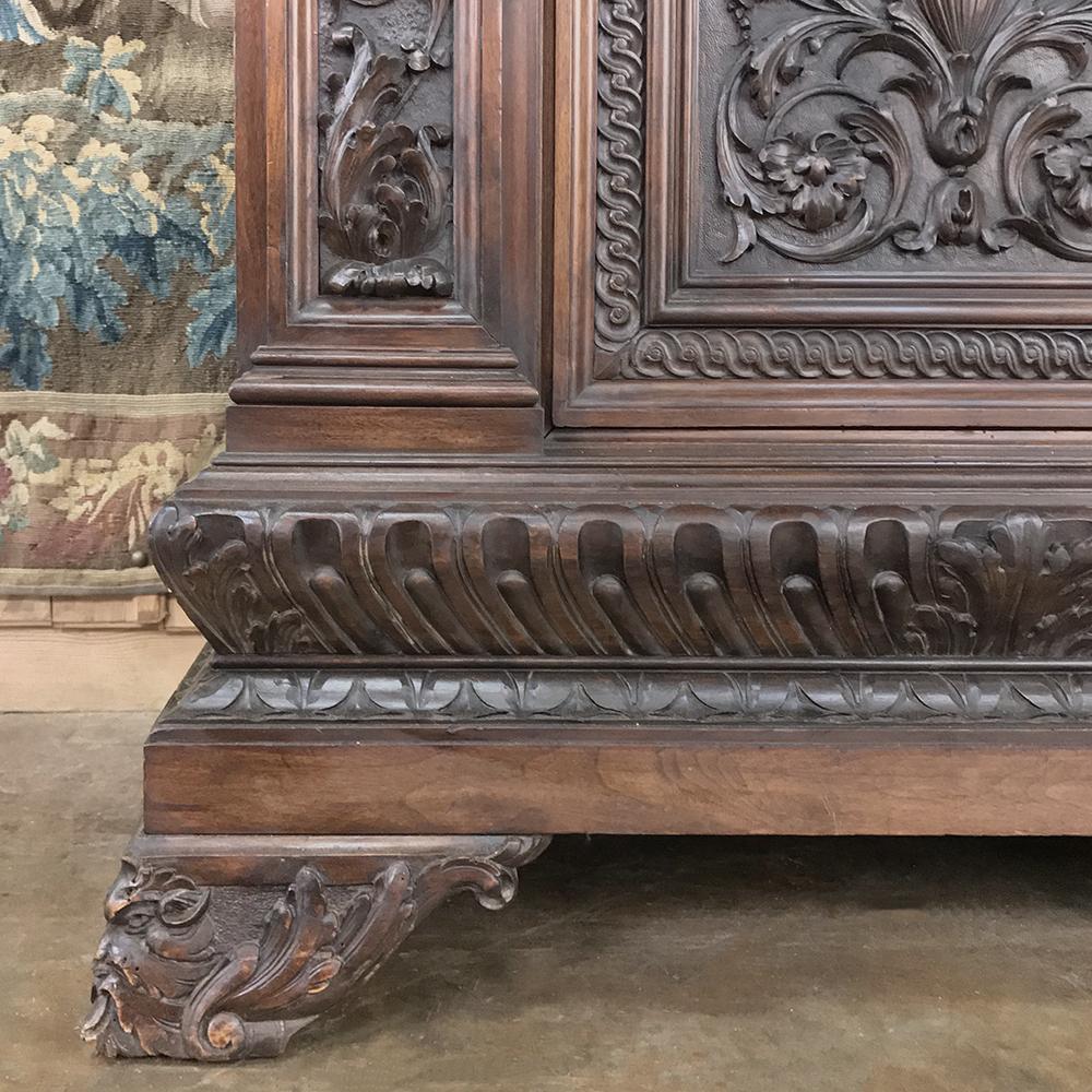 Antique Italian Renaissance Walnut Curio Cabinet 2