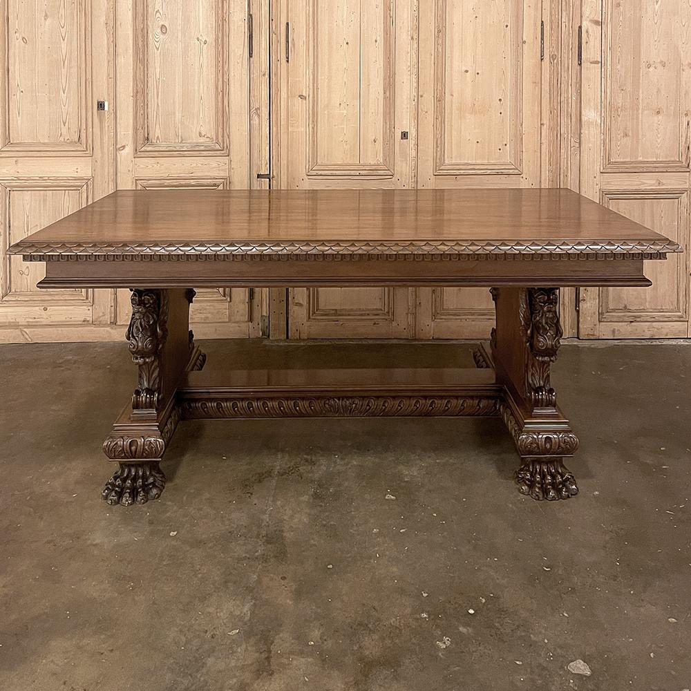 Renaissance Revival Antique Italian Renaissance Walnut Desk ~ Table
