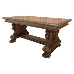 Antiker italienischer Renaissance Nussbaum Schreibtisch ~ Tisch