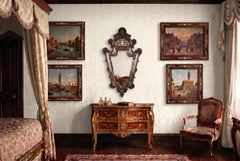 Antique Italian Renaissance Walnut & Inlaid Mirror 19th Century