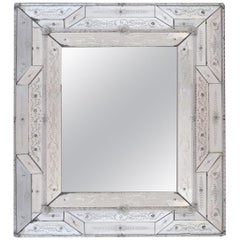 Antique Italian Reverse-Etched Rectangular Venetian Mirror