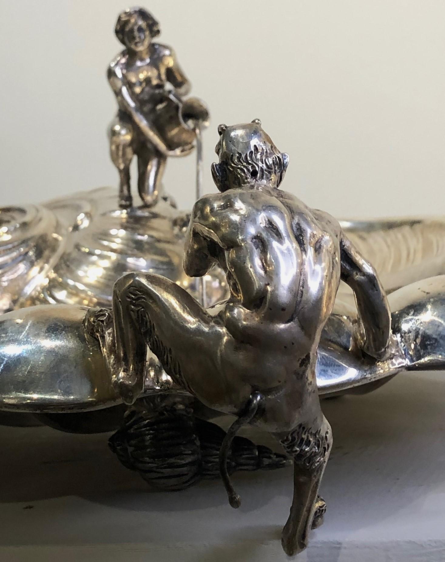Antiker italienischer Rokoko 800°-Silber Skulpturenaufsatz, ca. 1880er Jahre im Angebot 1