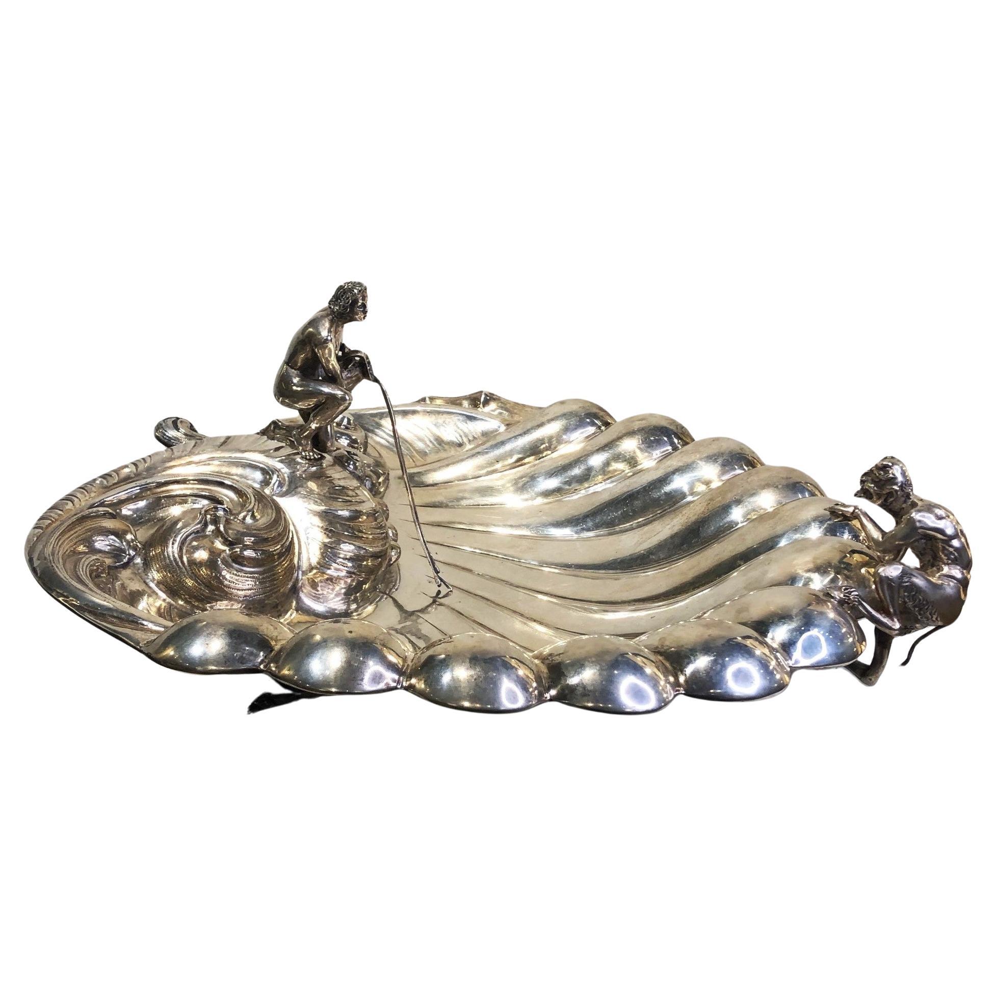 Antique Italian Rococo 800°-Silver Sculptural Centerpiece, ca. 1880s For Sale