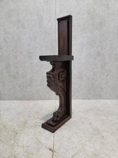 Antique Italian Rococo Figural Oak Architectural Element/Side Table/Side Table
