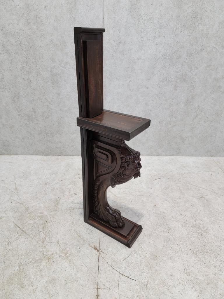 Baroque Antique Italian Rococo Figural Oak Architectural Element/Side Table/Side Table For Sale