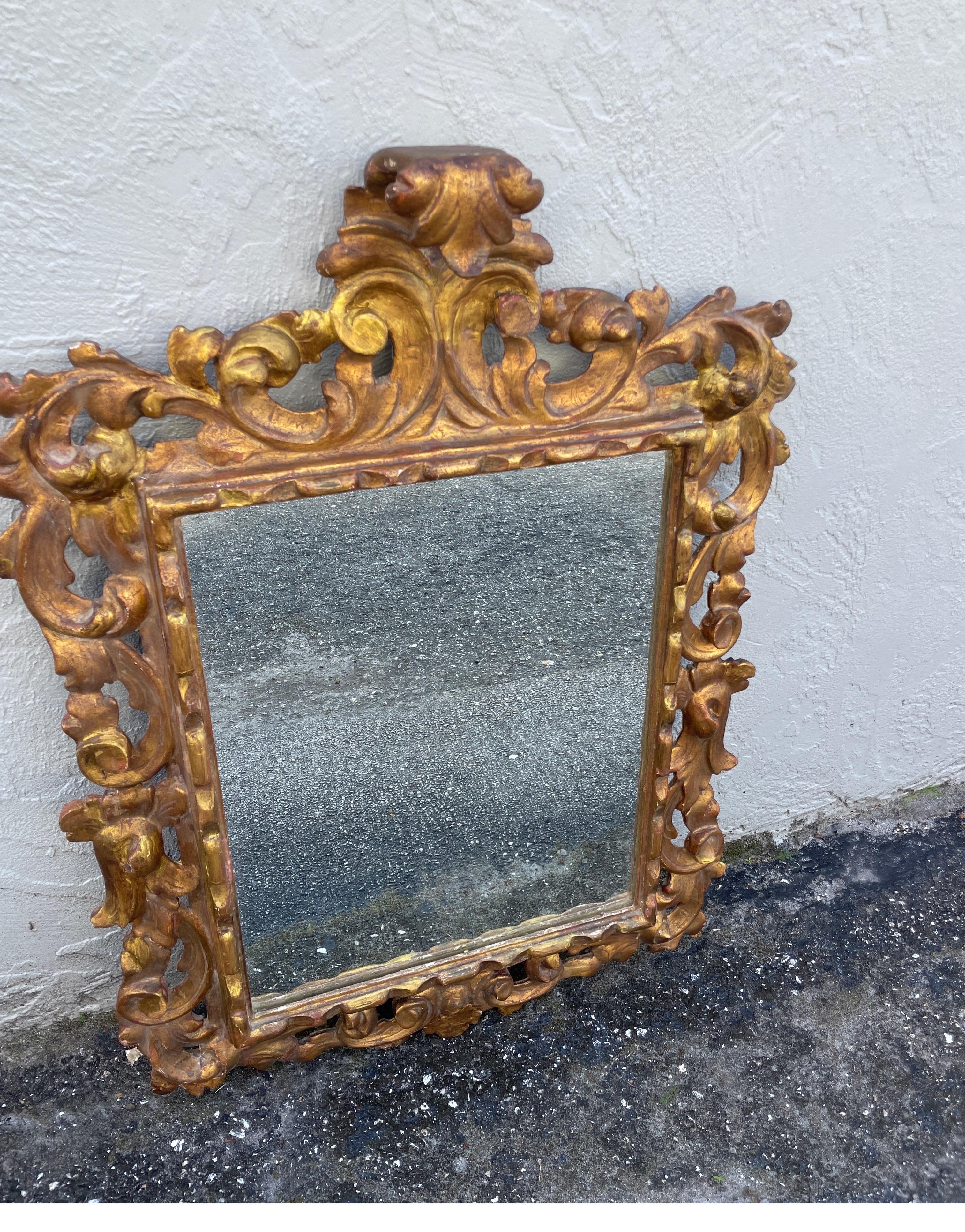 Antique Italian Rococo Mirror In Good Condition For Sale In West Palm Beach, FL