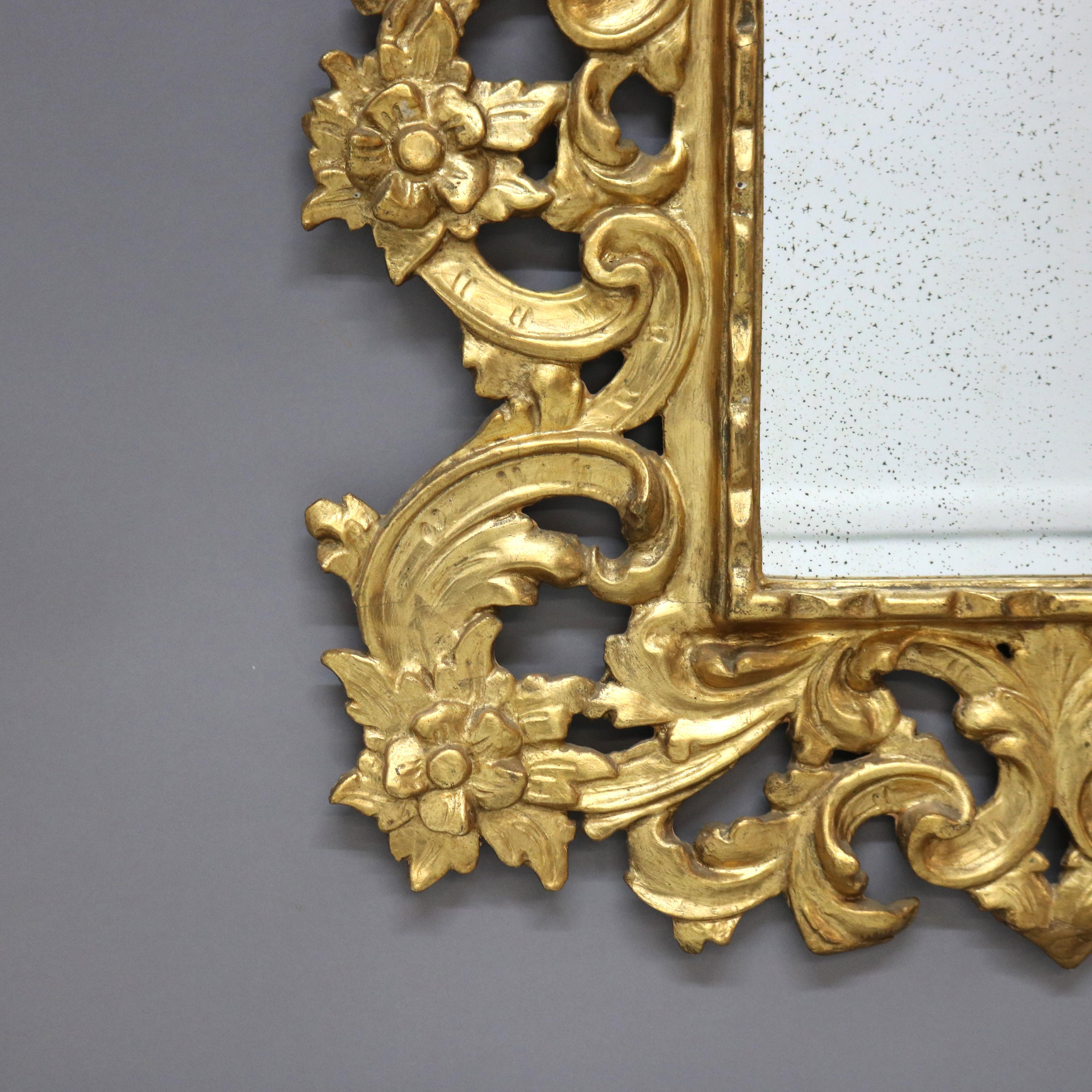 Antike italienische Rokoko Reticulated Foliate Form Giltwood Spiegel C1890

Maße: 38,5