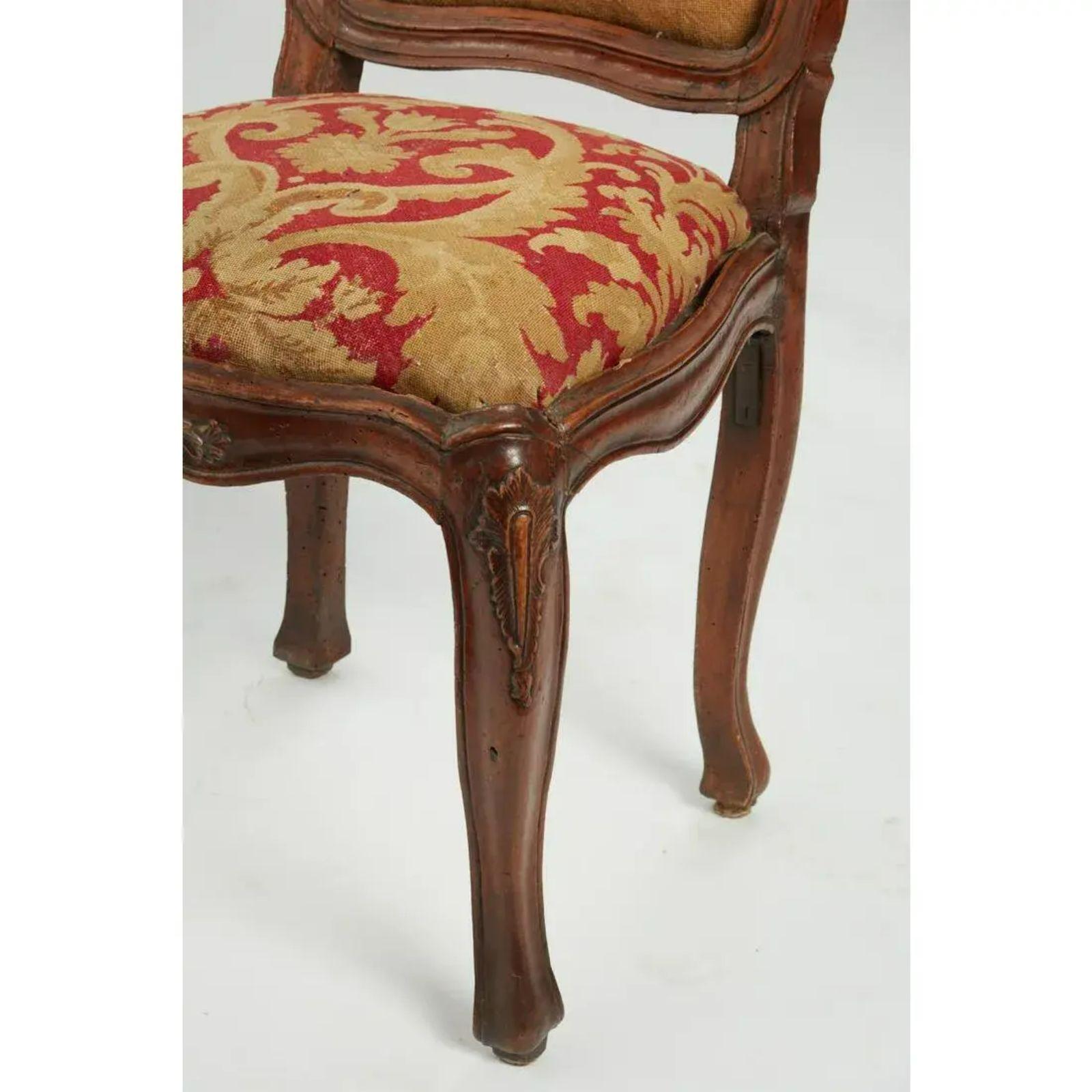 18th Century and Earlier Antique Italian Rococo Side Chairs, 18th Century For Sale