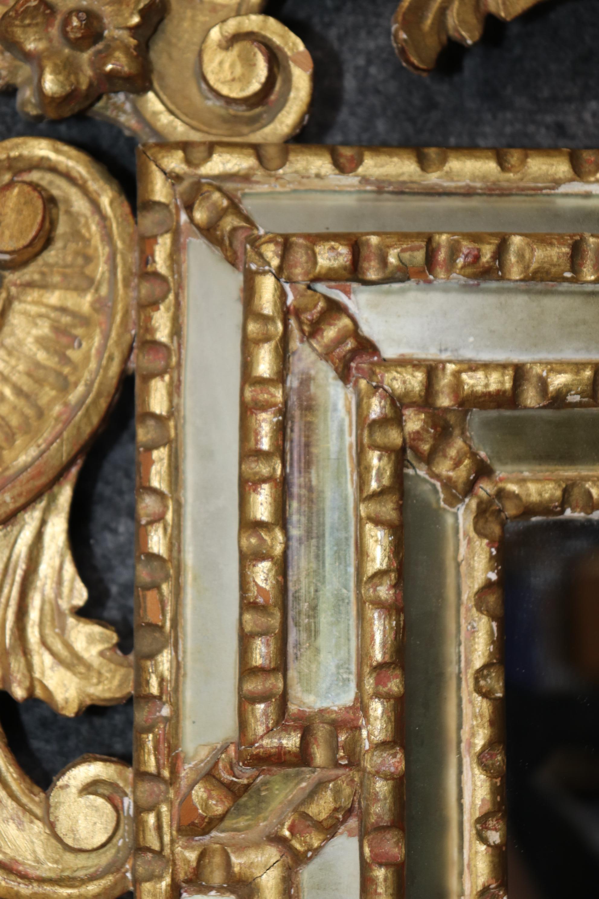 Antike italienische Rokoko-Stil geschnitzt Gold vergoldet Spiegel im Angebot 2
