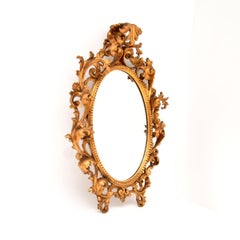 Antique Italian Rococo Style Gilt Wood Mirror