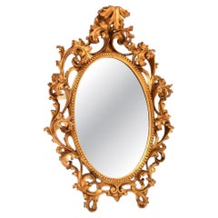 Antique Italian Rococo Style Gilt Wood Mirror