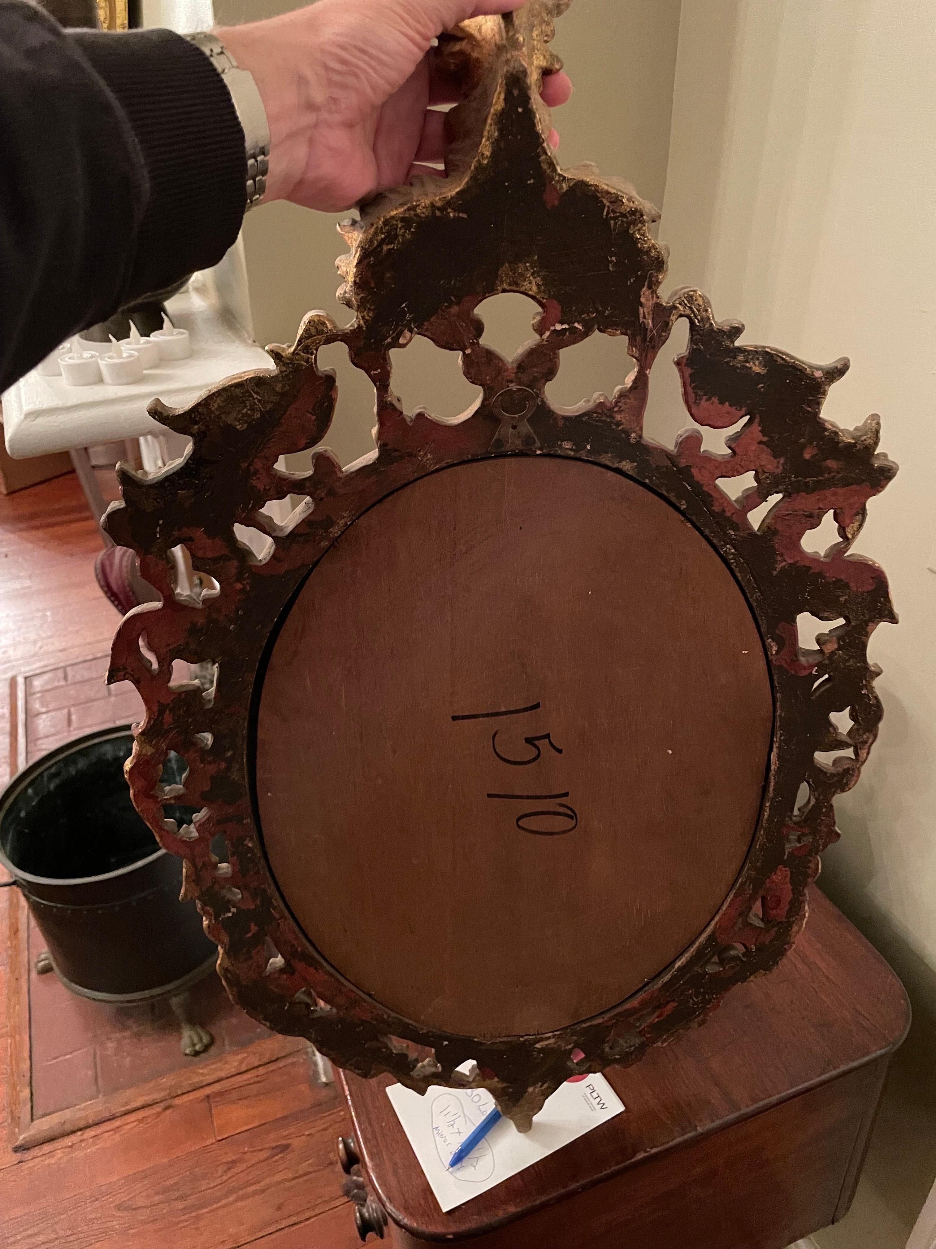 Antique Italian Rococo Style Giltwood Florentine Mirror In Good Condition For Sale In New York, NY