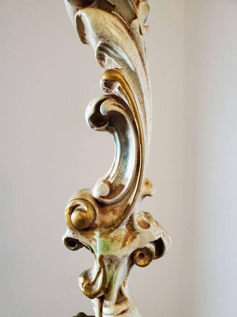 20th Century Antique Italian Rococo Venetian Carved Column Stand For Sale