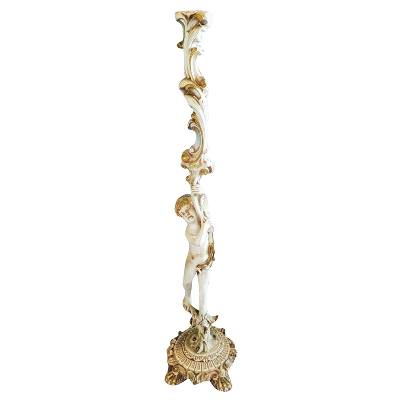 Antique Italian Rococo Venetian Carved Column Stand For Sale