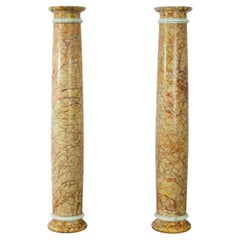 Antique Italian Rouge Marble Columns – Architectural Pedestals