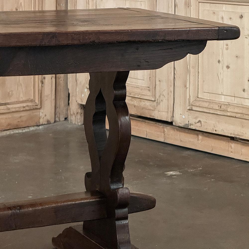 Antique Italian Rustic Style Trestle Table For Sale 4