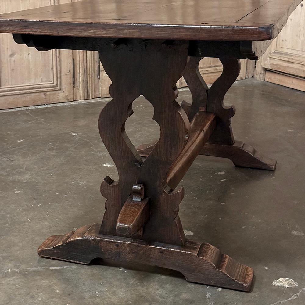 Antique Italian Rustic Style Trestle Table For Sale 6