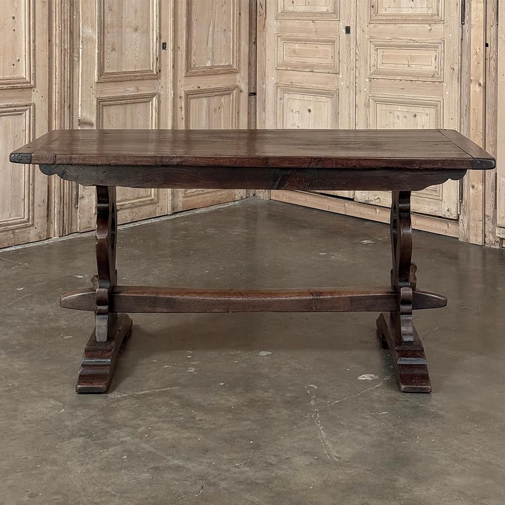 Belgian Antique Italian Rustic Style Trestle Table For Sale