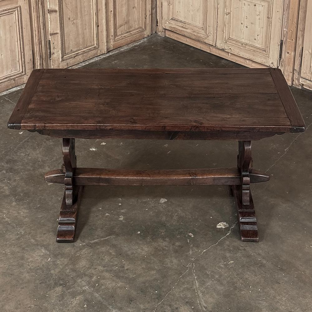 Antique Italian Rustic Style Trestle Table In Good Condition For Sale In Dallas, TX