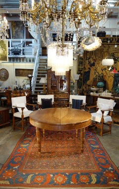 Italian Rustic Tuscan Farmhouse Walnut Round Table Circa 1860