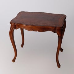 Antiker italienischer niedriger Tisch aus Seidenholz und Mahagoni mit Parkett um 1910