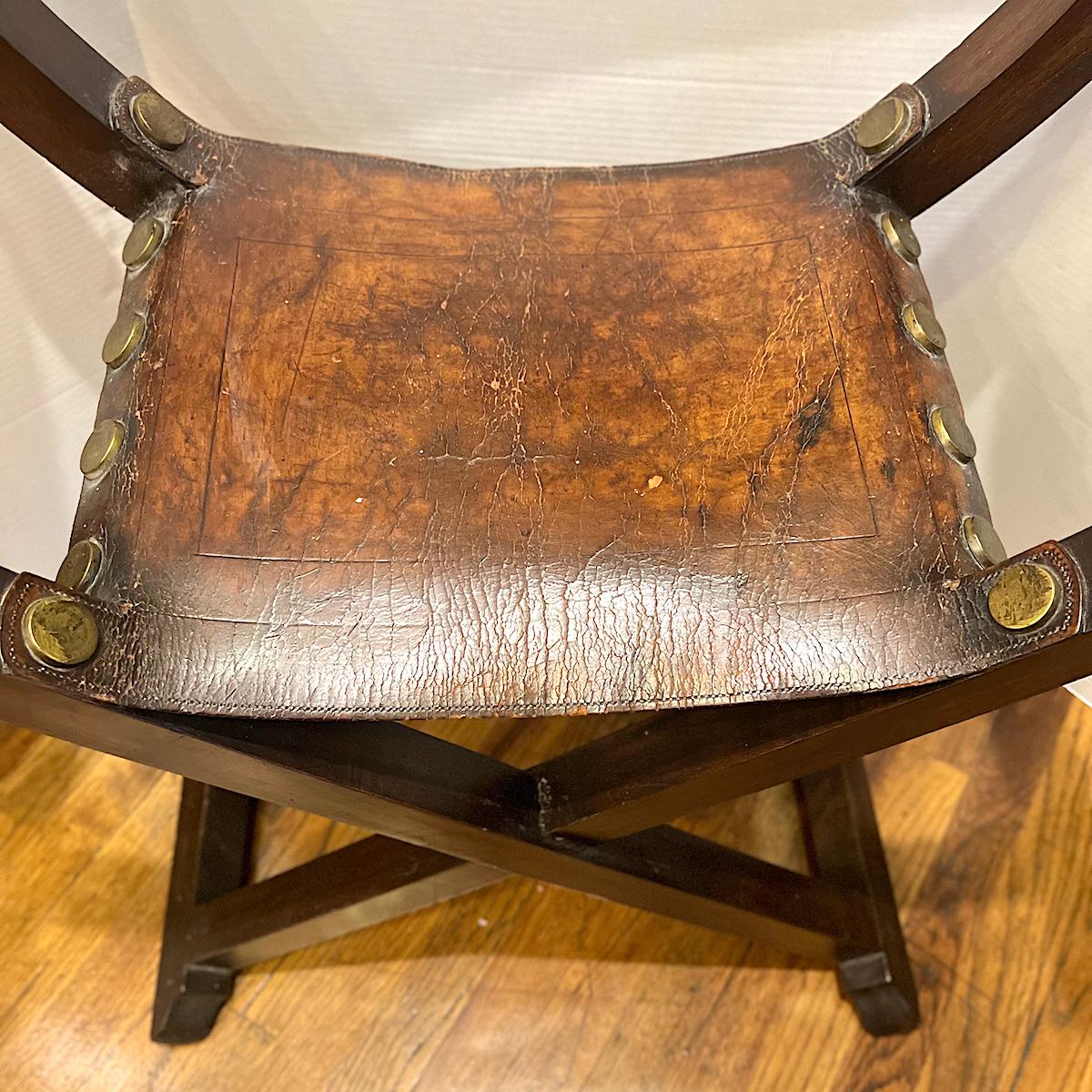 Antique Italian Savonarola Chair In Good Condition For Sale In New York, NY